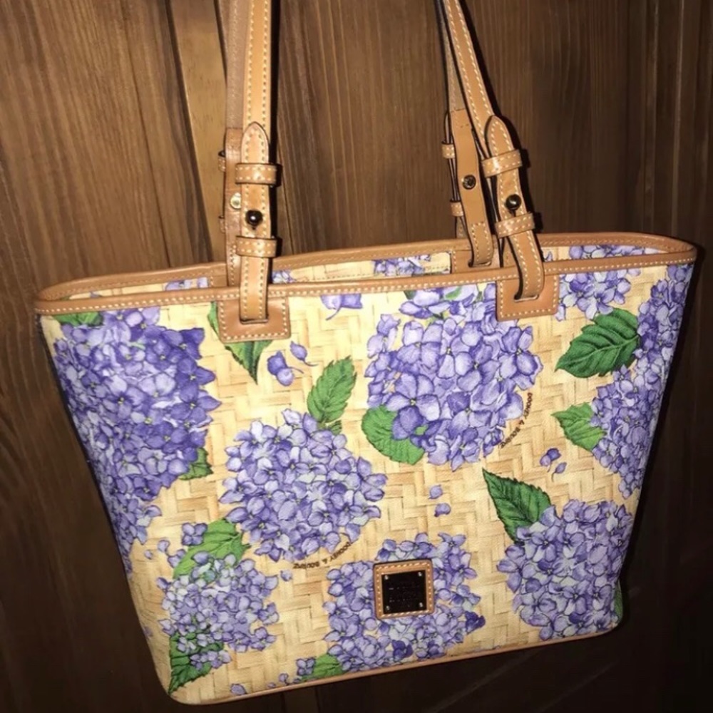 Dooney & Bourke Hydrangea tote purple basketweave